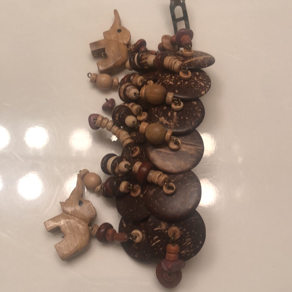 Hair Accessory Beads Wooden Elephants